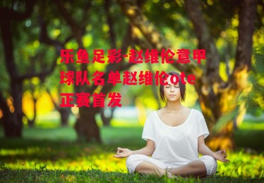 乐鱼足彩-赵维伦意甲球队名单赵维伦ote正赛首发